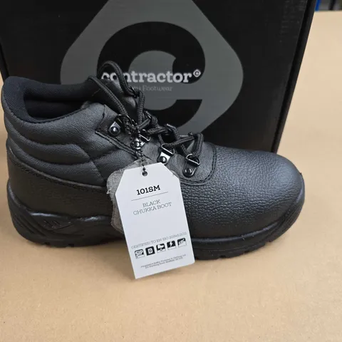 BRAND NEW BOXED CONTRACTOR BLACK SAFETY BOOTS - UK 6