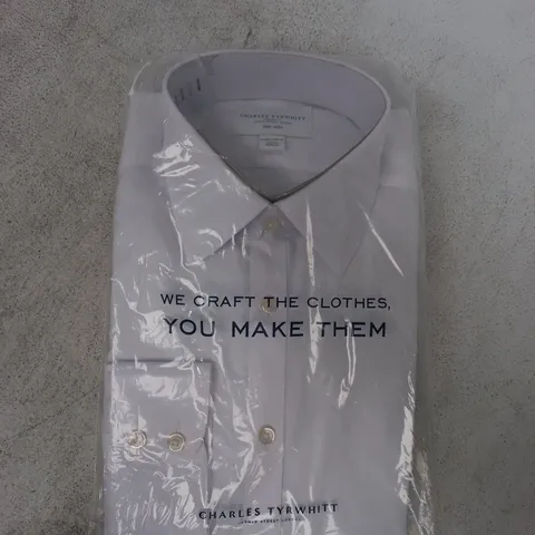 BAGGED CHARLES TYRWHITT NON-IRON EXTRA SLIM FIT SHIRT IN WHITE SIZE 16/33"