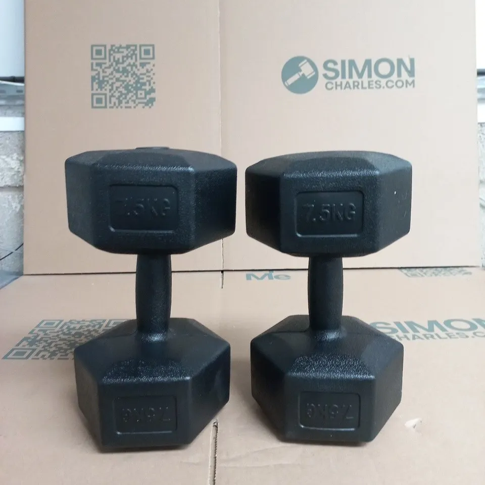 PAIR OF HEX DUMBBELLS – 2 X 7.5 KG