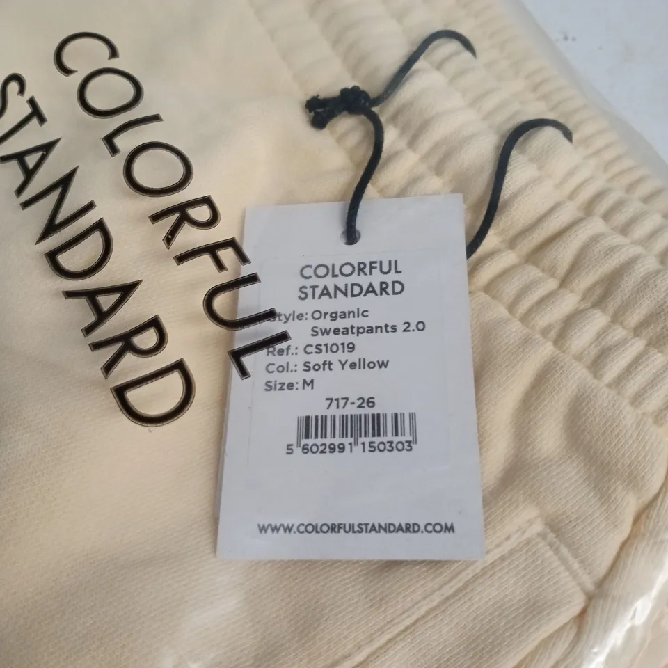 COLORFUL STANDARD ORGANIC SWEATPANTS 2.0 SOFT YELLOW MEDIUM