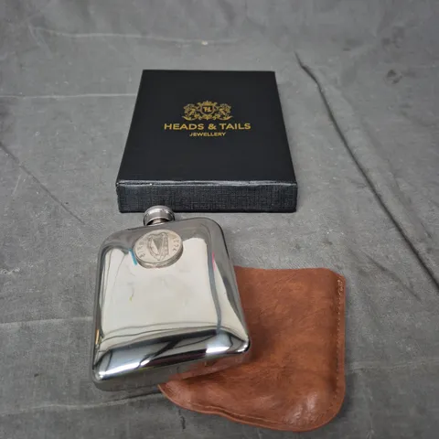 HEADS & TAILS PERSONALISED HIP FLASK 