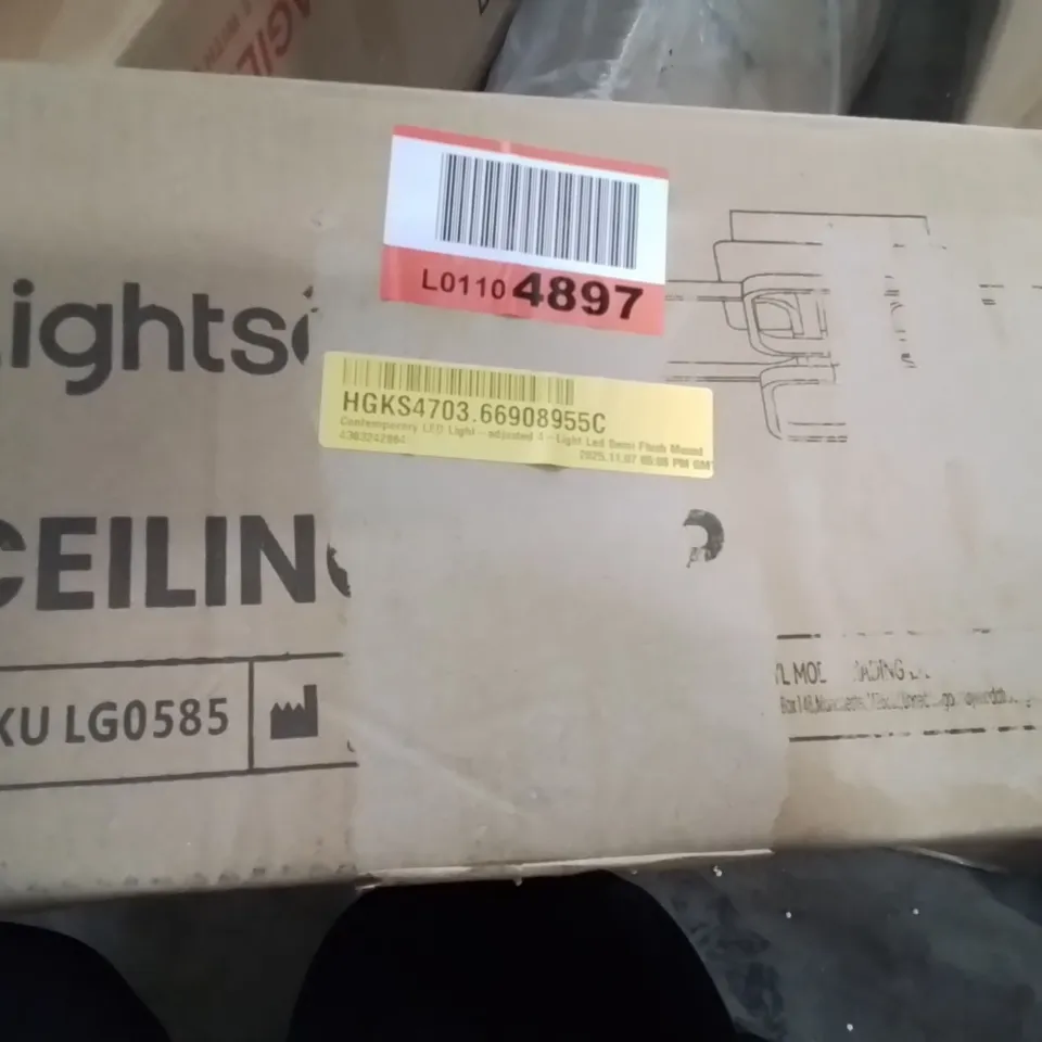 Livingandhome Contemporary LED Light-adjusted Semi Flush Ceiling Light