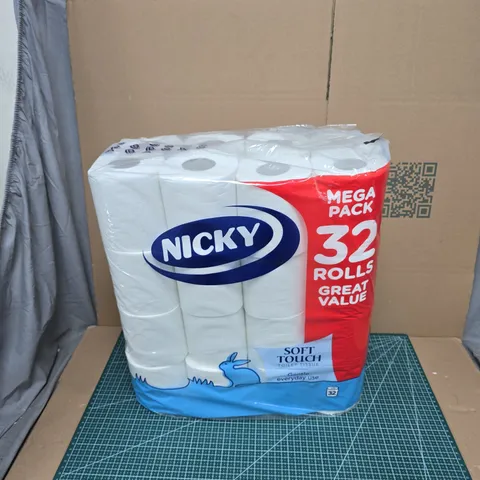 NICKY SOFT TOUCH TOILET TISSUE MEGA PACK, 32 ROLLS