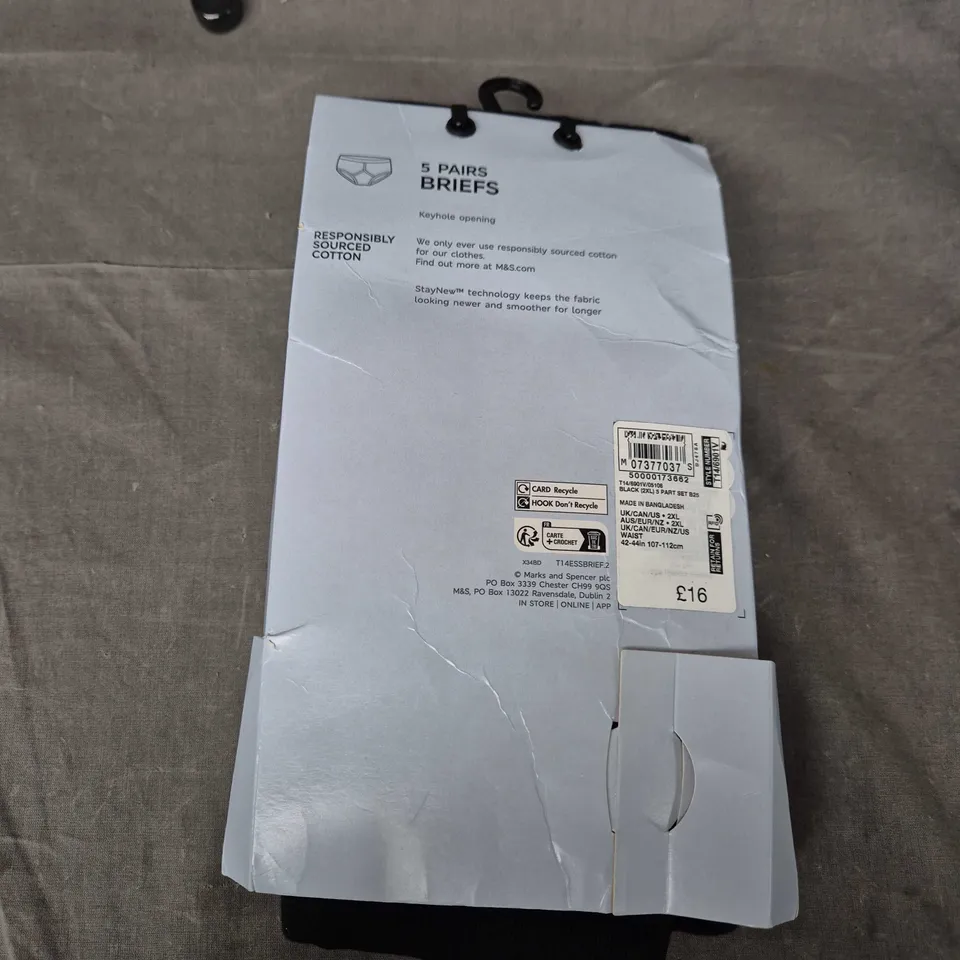 Five Pairs Briefs – Essential Cotton, Black