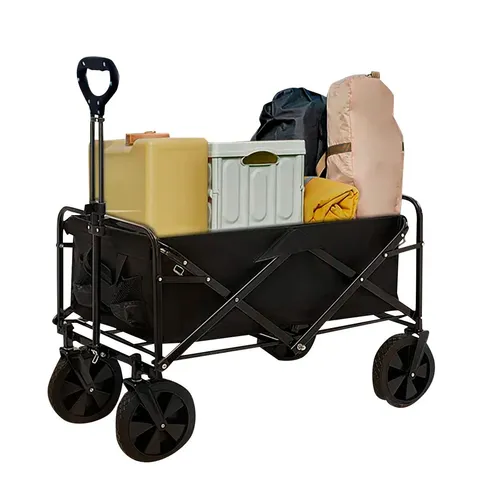 BOXED NEO OUTDOOR FOLDABLE CART WITH HANDLE IN BLACK 