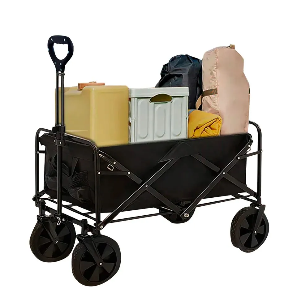 BOXED NEO OUTDOOR FOLDABLE CART WITH HANDLE IN BLACK 