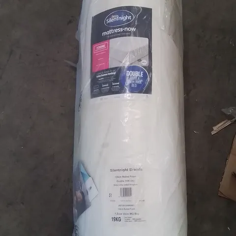 QUALITY ROLLED SILENTNIGHT 135CM FOAM DOUBLE MATTRESS 