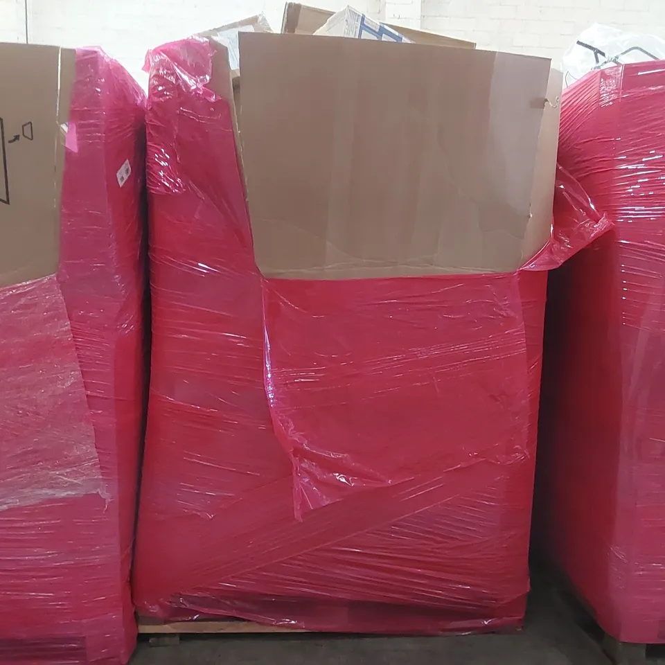 PALLET OF ASSORTED ITEMS TO INCLUDE: TOILET SEAT AND FRAME, WOODEN KIDS TOOL BENCH, NAPPY DISPOSAL SYSTEMS, CLOTHES AIRERS ECT