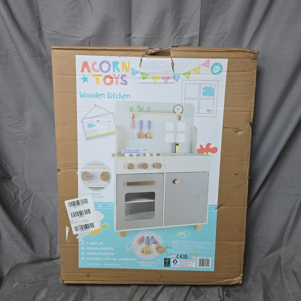 BOXED ACORN FLOORSTANDING WOODEN PLAY KITCHEN - STONE
