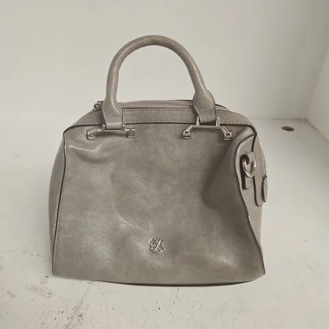 CHRISTIAN LACROIX GREY PEBBLE-GRAIN LEATHER HANDBAG