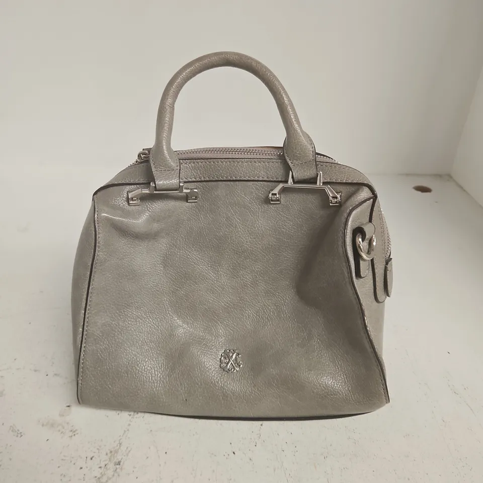 CHRISTIAN LACROIX GREY PEBBLE-GRAIN LEATHER HANDBAG