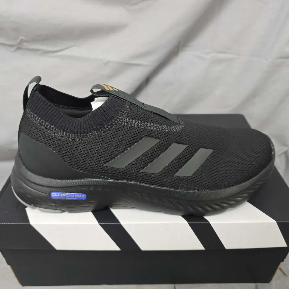 BOXED PAIR OF ADIDAS CLOUDFOAM MOVE SOCK TRAINERS IN BLACK - UK 6