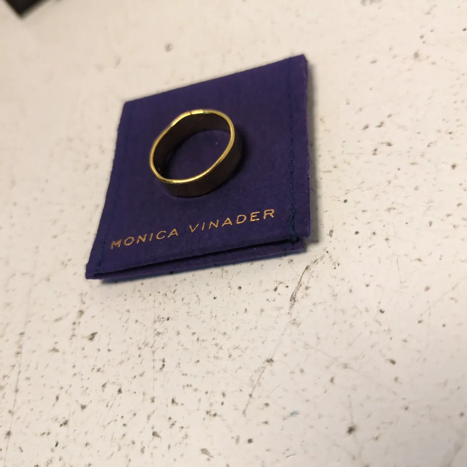 MONICA VINADER GOLD VERMEIL RING WITH PRESENTATION POUCH & BOX