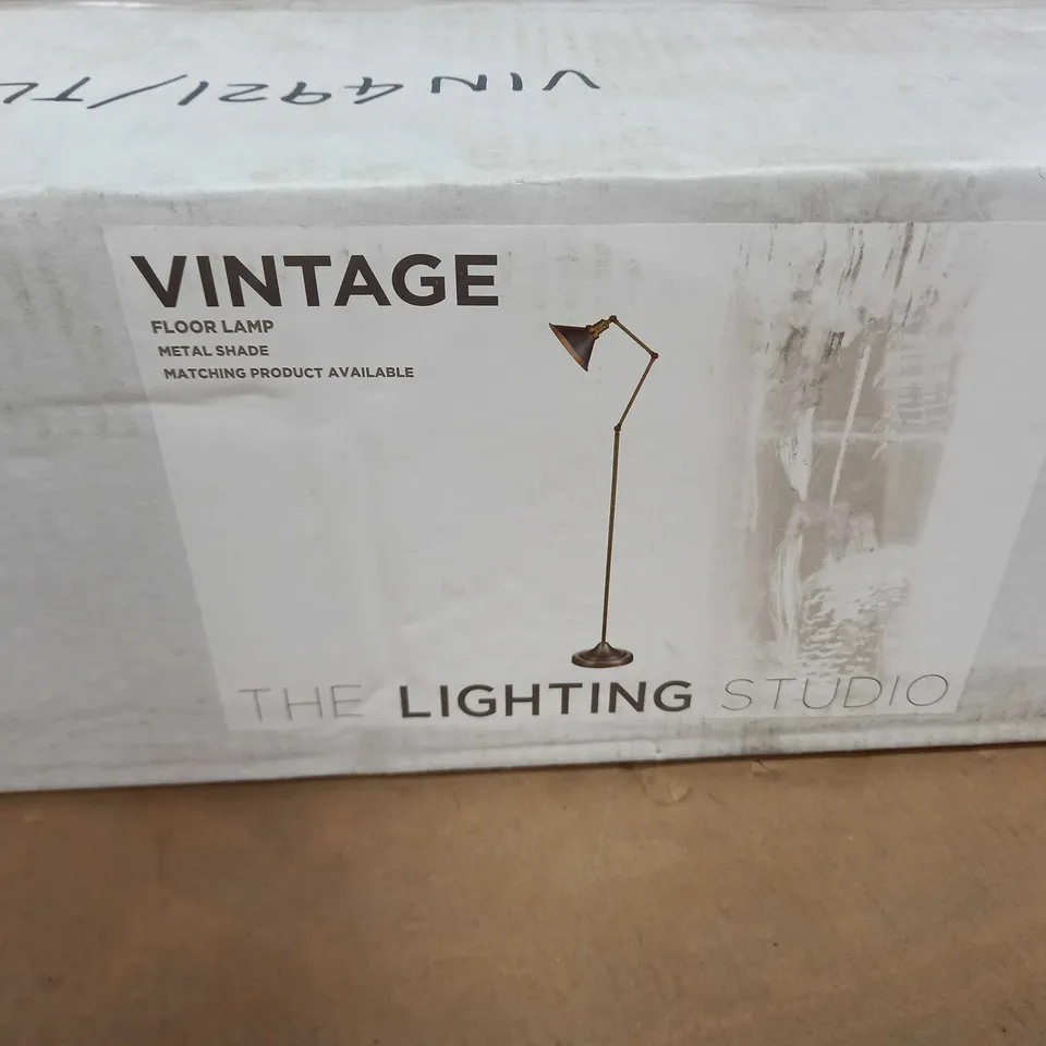 VINTAGE FLOOR LAMP - INDUSTRIAL NICKEL AND WARM BRASS