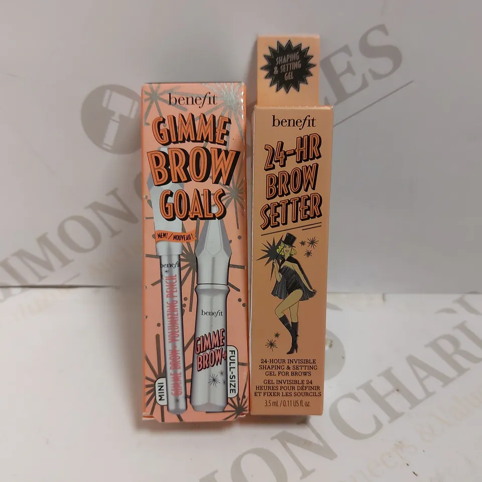 BOX OF 2 BENEFIT ITEMS TO INCLUDE 24HR BROW SETTER AND GIMME BROW GOALS PENCIL