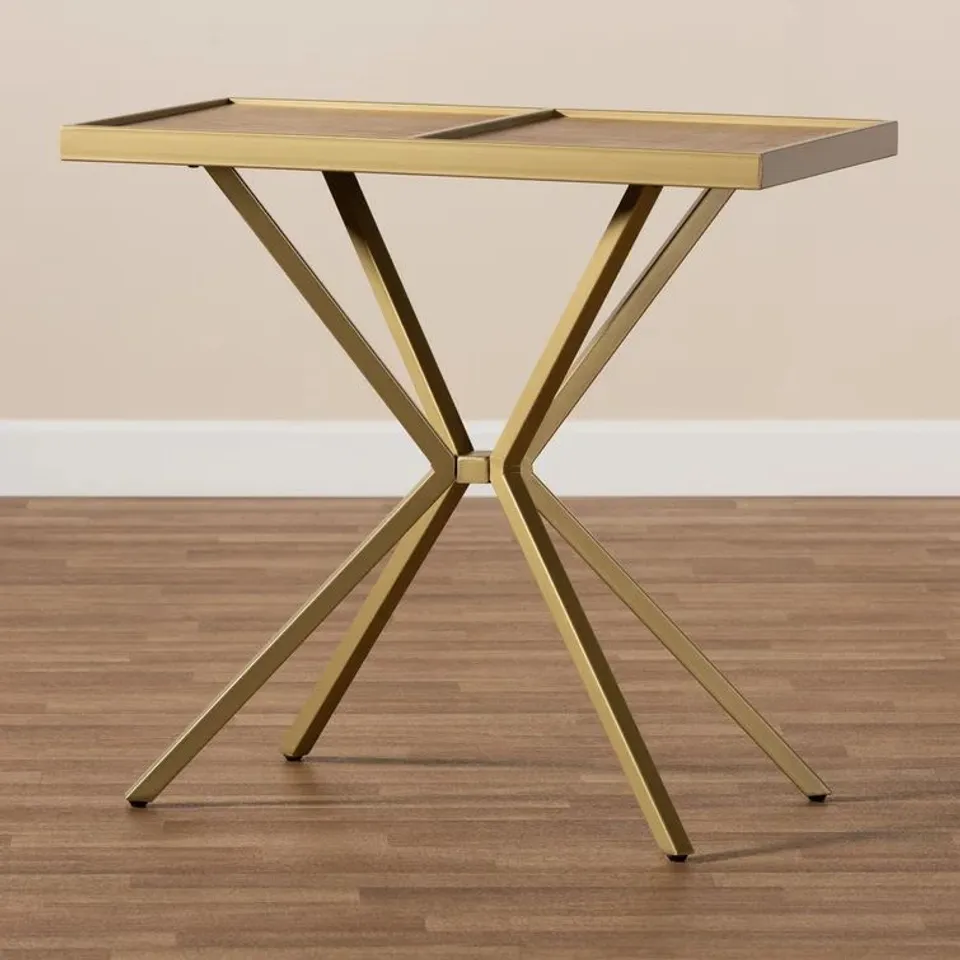 BOXED JAKIN 80CM CONSOLE TABLE GOLD 