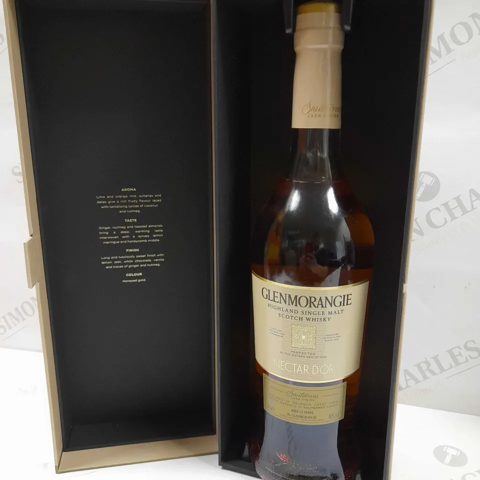 BOXED GLENMORANGIE HIGHLAND SINGLE MALT SCOTCH WHISKY NECTAR D'OR AGED 12 YEARS SAUTERNES CASK FINISH