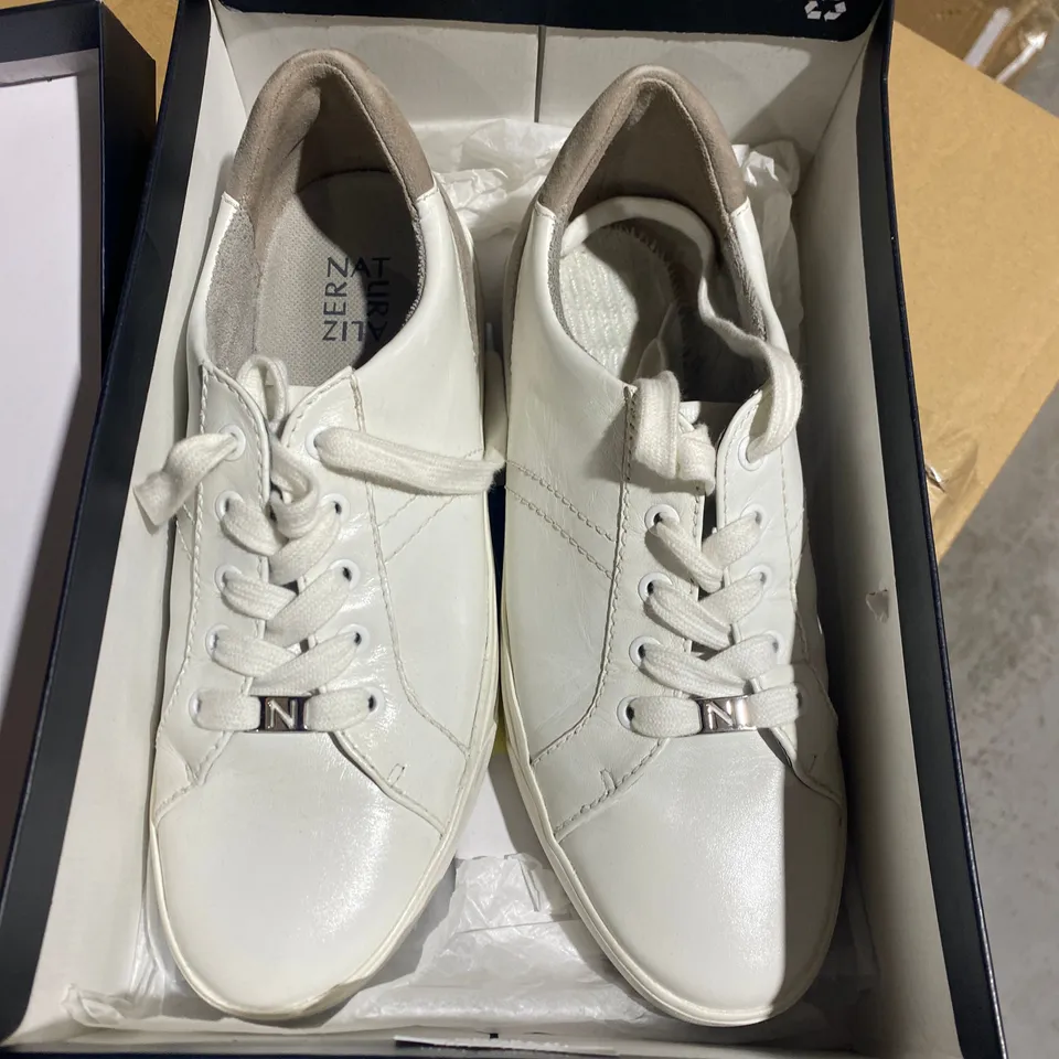NATURALIZER ASTARA WHITE LACED TRAINERS - SIZE 7