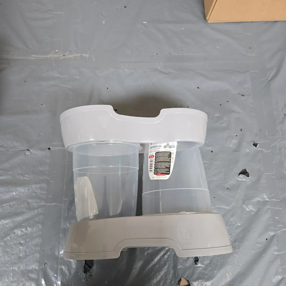DIVPET122 GREY 1.5L FOOD & WATER DISPENSER – SET OF 2