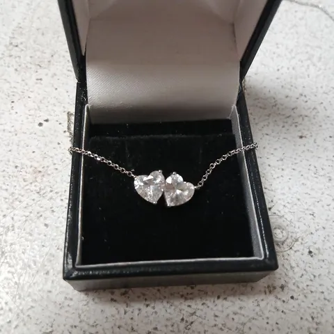 DIAMONIQUE DOUBLE HEART PENDANT