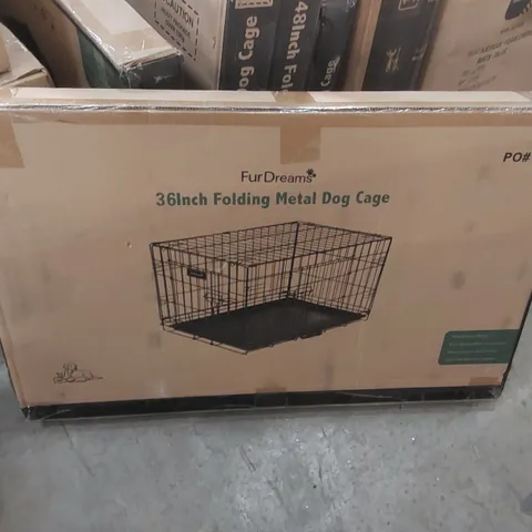 BOXED FURDREAMS 36INCH FOLDING METAL DOG CAGE