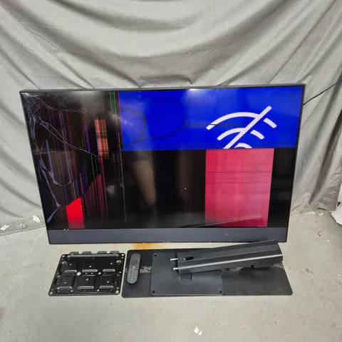SKY GLASS 55" 4K SMART TV WITH REMOTE, STAND & WALL-MOUNT PLATE – MODEL LT055-F2-ANT, CRACKED SCREEN, COLLECTION ONLY