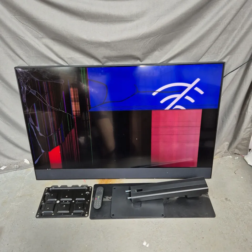 SKY GLASS 55" 4K SMART TV WITH REMOTE, STAND & WALL-MOUNT PLATE – MODEL LT055-F2-ANT, CRACKED SCREEN, COLLECTION ONLY