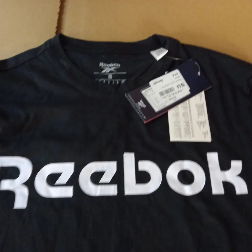 REEBOK LINEAR LOGO BLACK T-SHIRT - SMALL