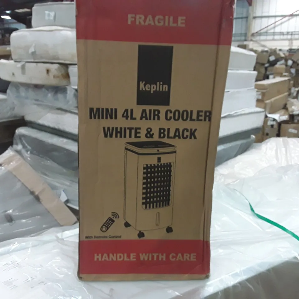 BOXED MINI KEPLIN 4L AIR COOLER - WHITE & BLACK 