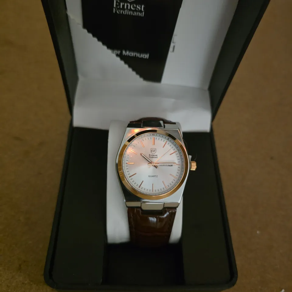 ERNEST FERDINAND QUARTZ WRISTWATCH – BOXED WITH MANUAL