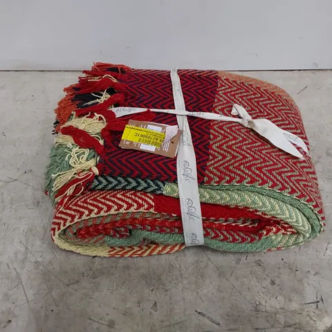 CHECK MULTI COLOURED HERRINGBONE THROW
