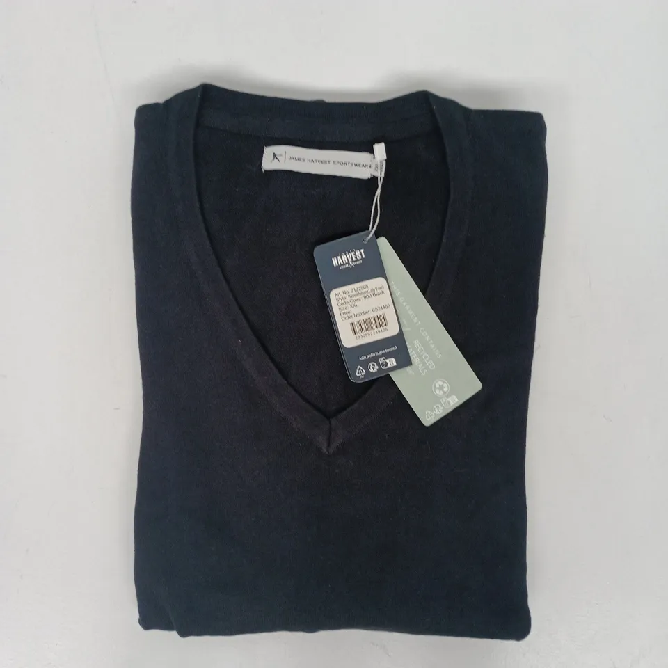 JAMES HARVEST SPORTSWEAR - HARVEST ASHLAND LADY LONG SLEEVE V-NECK TOP IN BLACK SIZE XXL