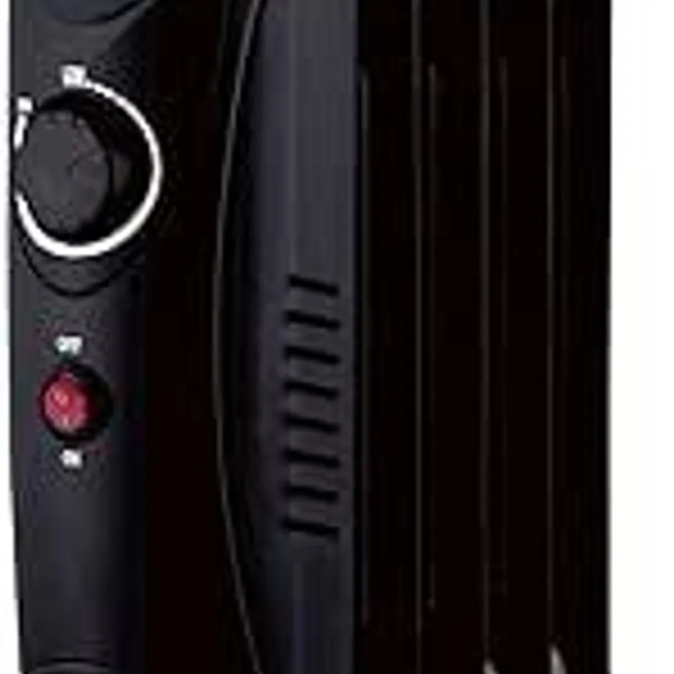 BOXED NEO 650W OIL FILLED 5 FIN ELECTRIC PORTABLE HEATER RADIATOR ADJUSTABLE THERMOSTAT - BLACK (1 BOX)