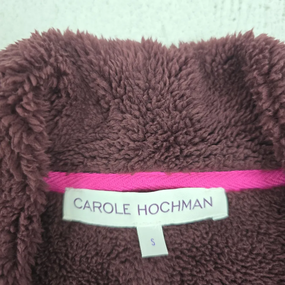 CAROLE HOCHMAN WOMEN’S PLUSH FLORAL CARDIGAN – SIZE S