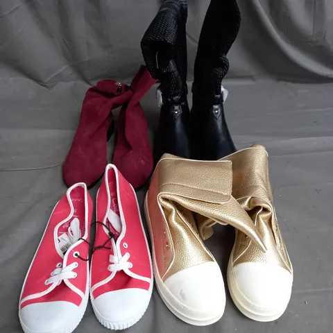 BOX OF APPROX 10 PAIRS OF ASSORTED WOMENS SHOES IN VARIOUS COLOURS, STYLES AND SIZES