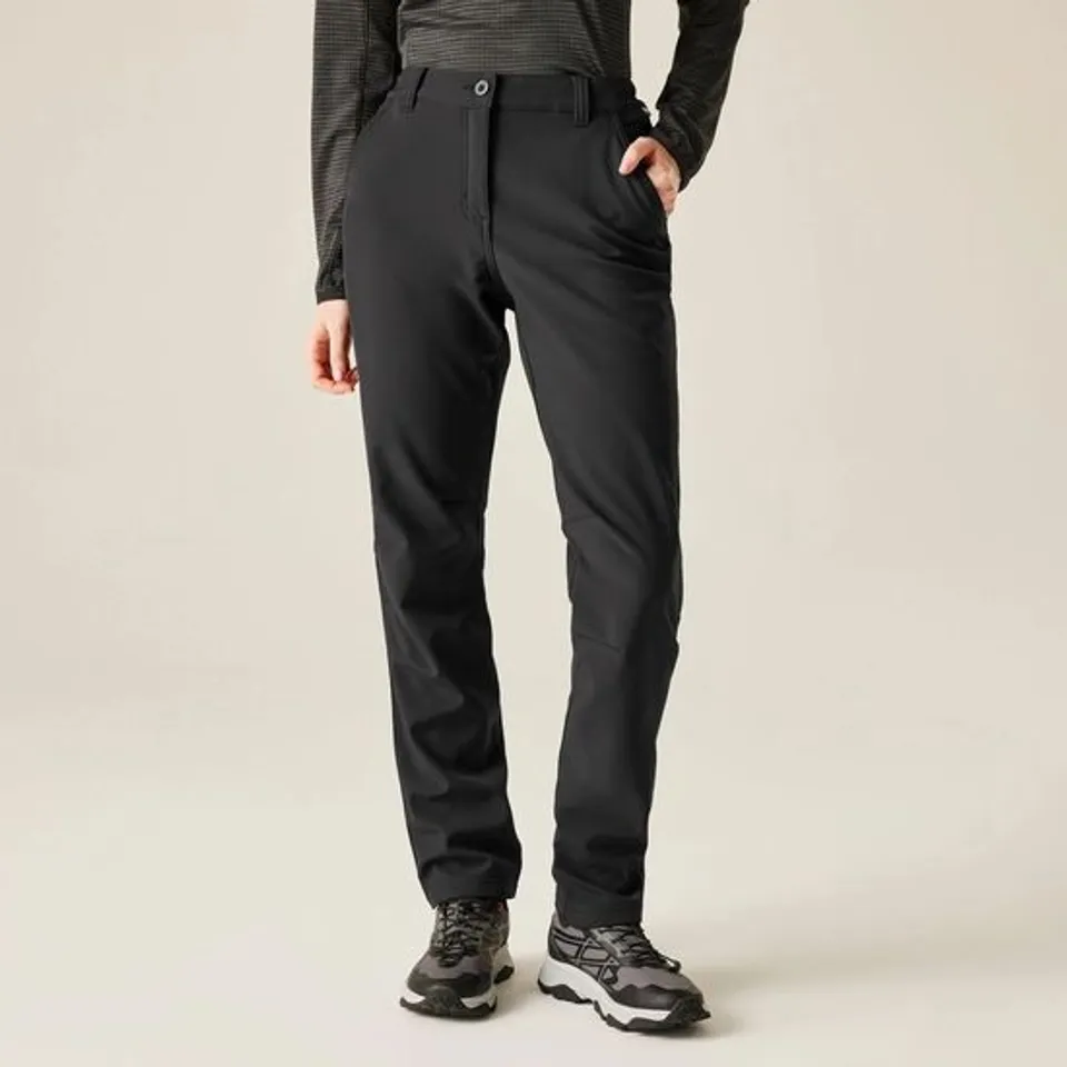 BRAND NEW REGATTA WOMEN'S FENTON SOFTSHELL WALKING TROUSERS | BLACK - SIZE 18