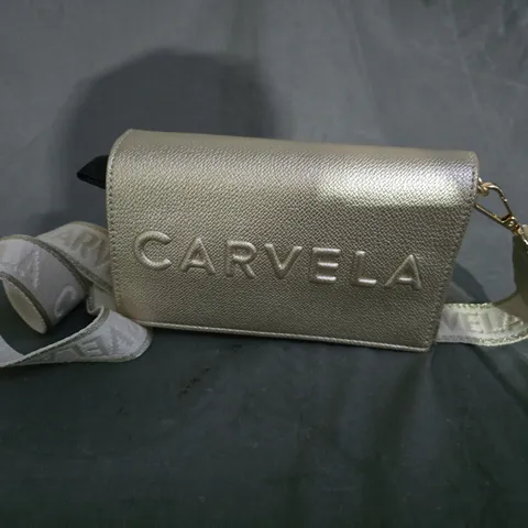 CARVELA METALLIC CROSSBODY BAG – EMBOSSED LOGO