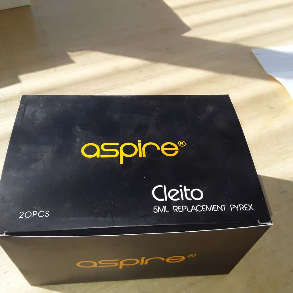 BOXED ASPIRE CLEITO 5ML REPLACEMENT PYREX- 19 PCS 