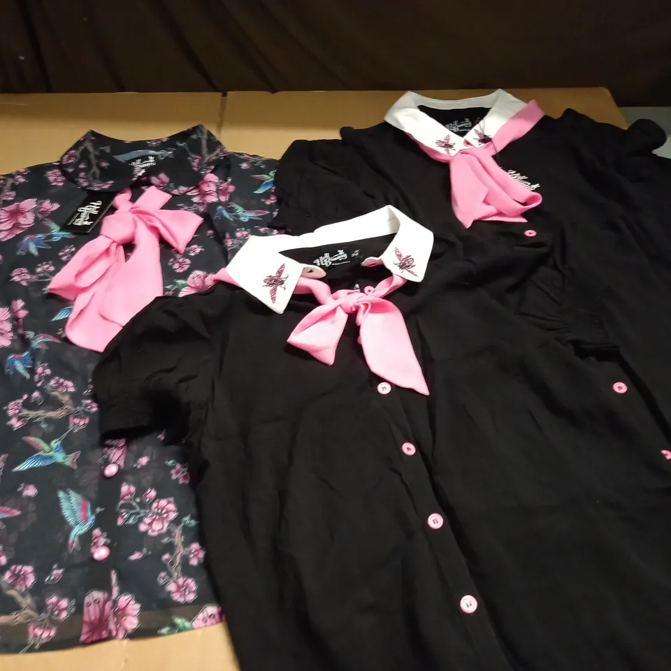 LOT OF 3 HELL BUNNY SHIRTS - VARIOUS SIZES