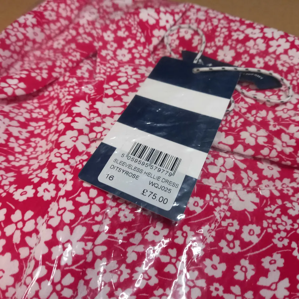 PACKAGED CREW CLOTHING COMPANY SLEEVELESS HELLIE DITSYROSE DRESS - SIZE 16