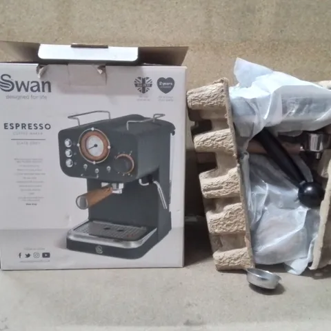 BOXED SWAN ESPRESSO COFFEE MAKER SLATE GREY