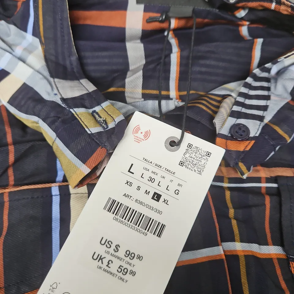 ZARA MEN'S STRIPED SHIRT - SIZE L