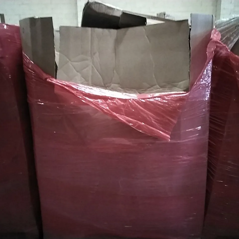 PALLET OF HOUSEHOLD ITEMS TO INCLUDE SAW BLADE, BOW AND ARROW, WALL PAPER AND WINDOW FILM ECT