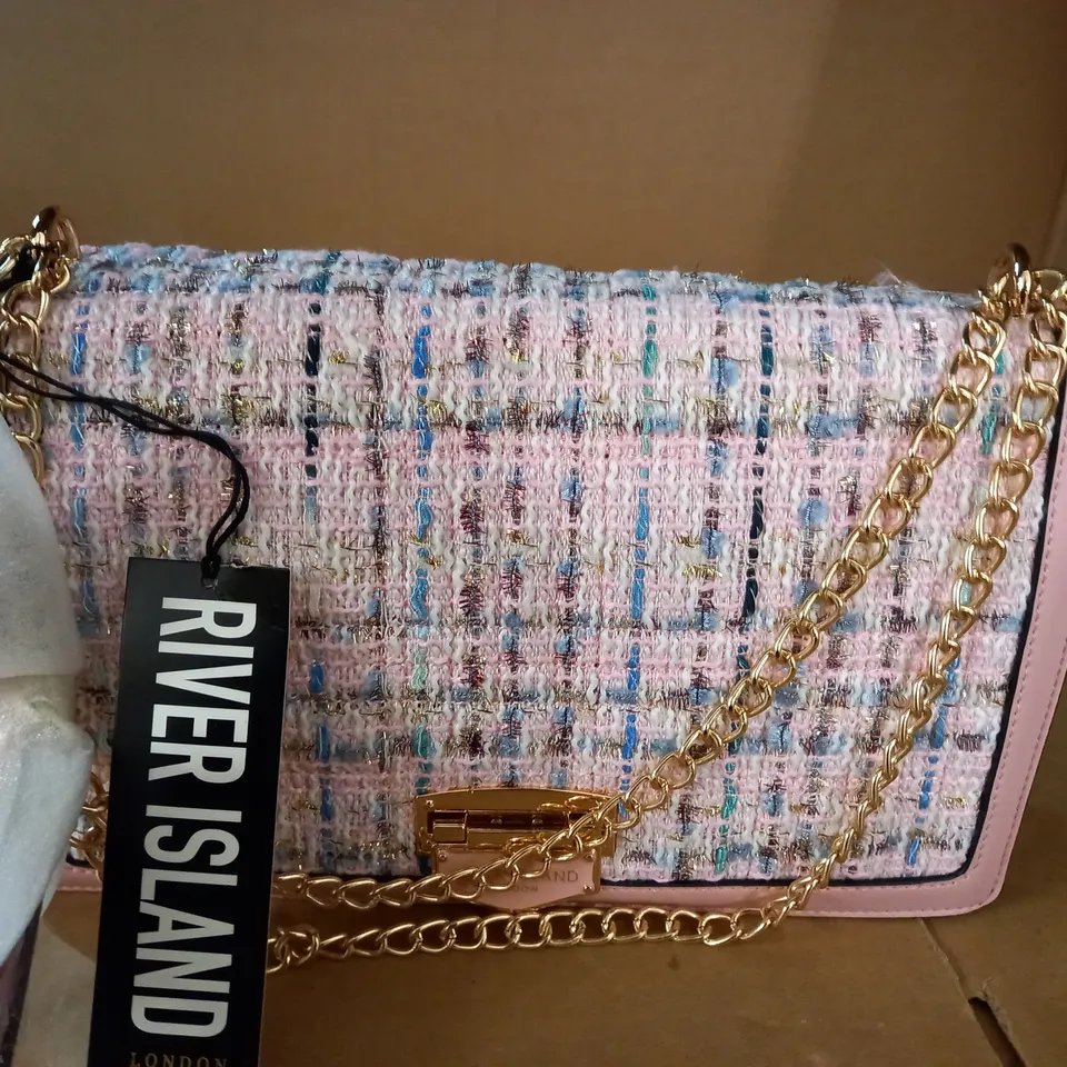 RIVER ISLAND PINK TEXTURED FASHION BAG