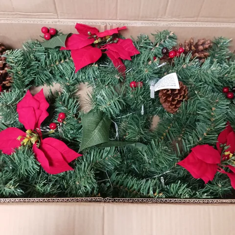 BOXED RED POISETTA PRE LIT 6FT GARLAND