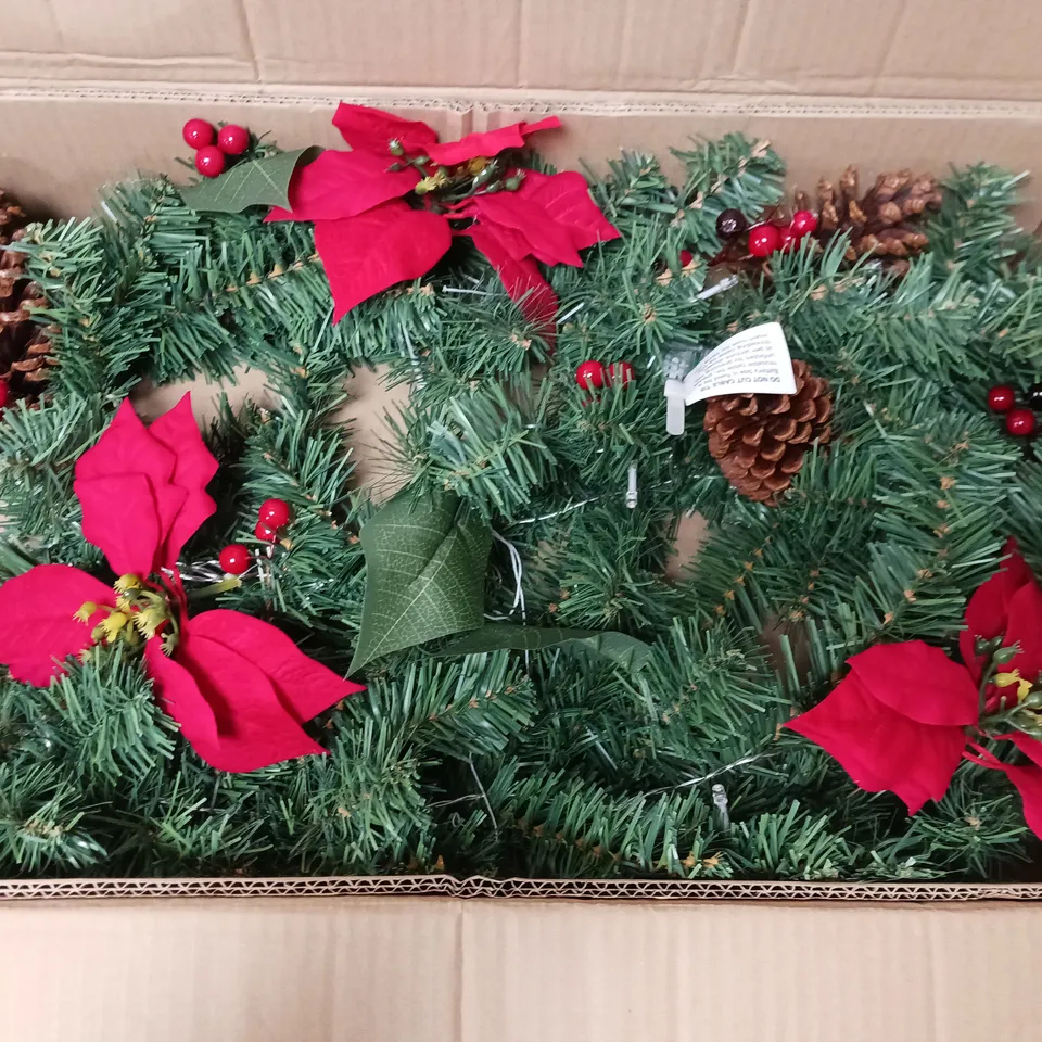 BOXED RED POISETTA PRE LIT 6FT GARLAND RRP £19.99