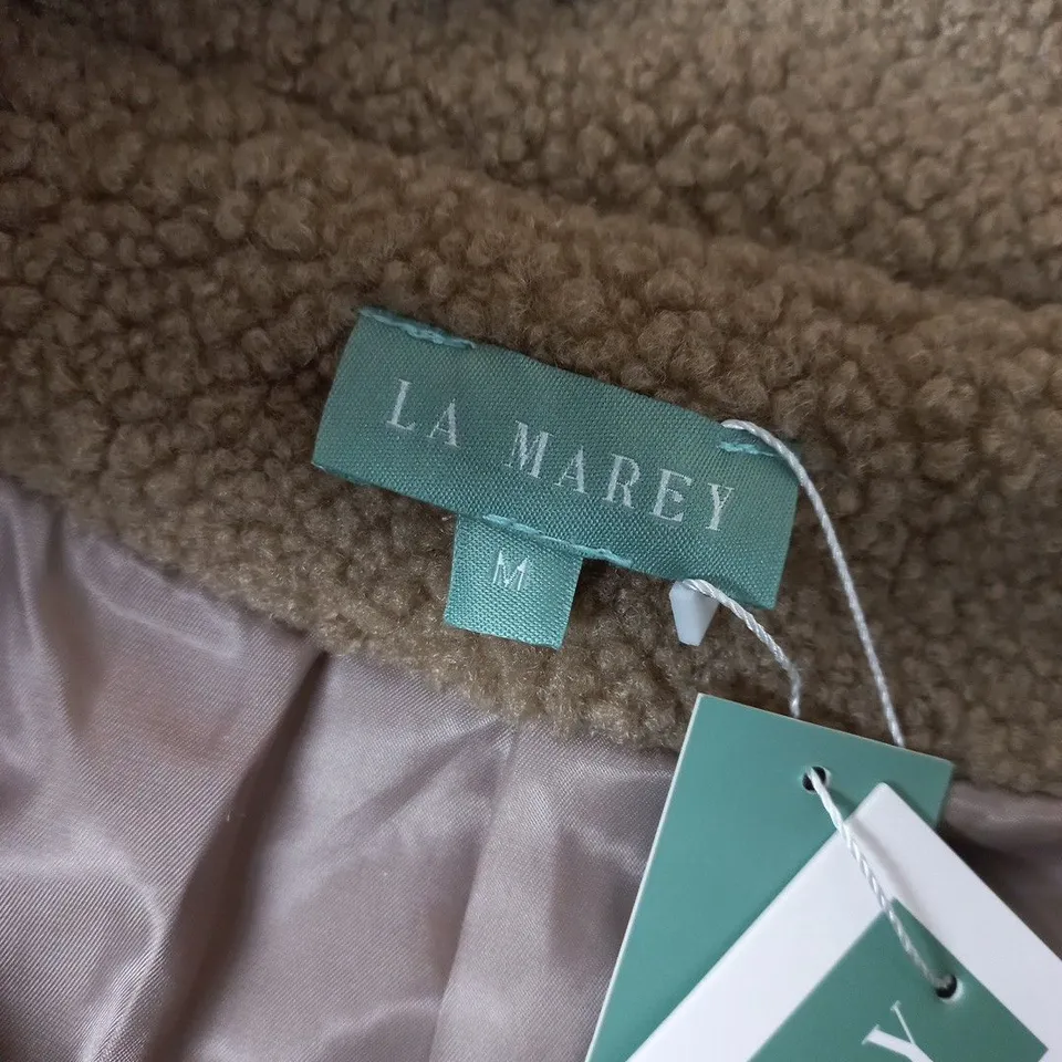 LA MAREY LADIES PLUSH JACKET IN DARK BEIGE - MEDIUM