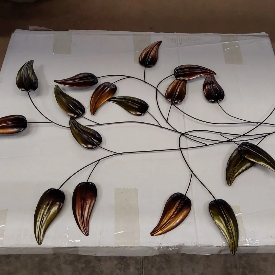 BOXED HANDMADE PLANTS & FLOWERS WALL DECOR ON METAL (1 BOX)