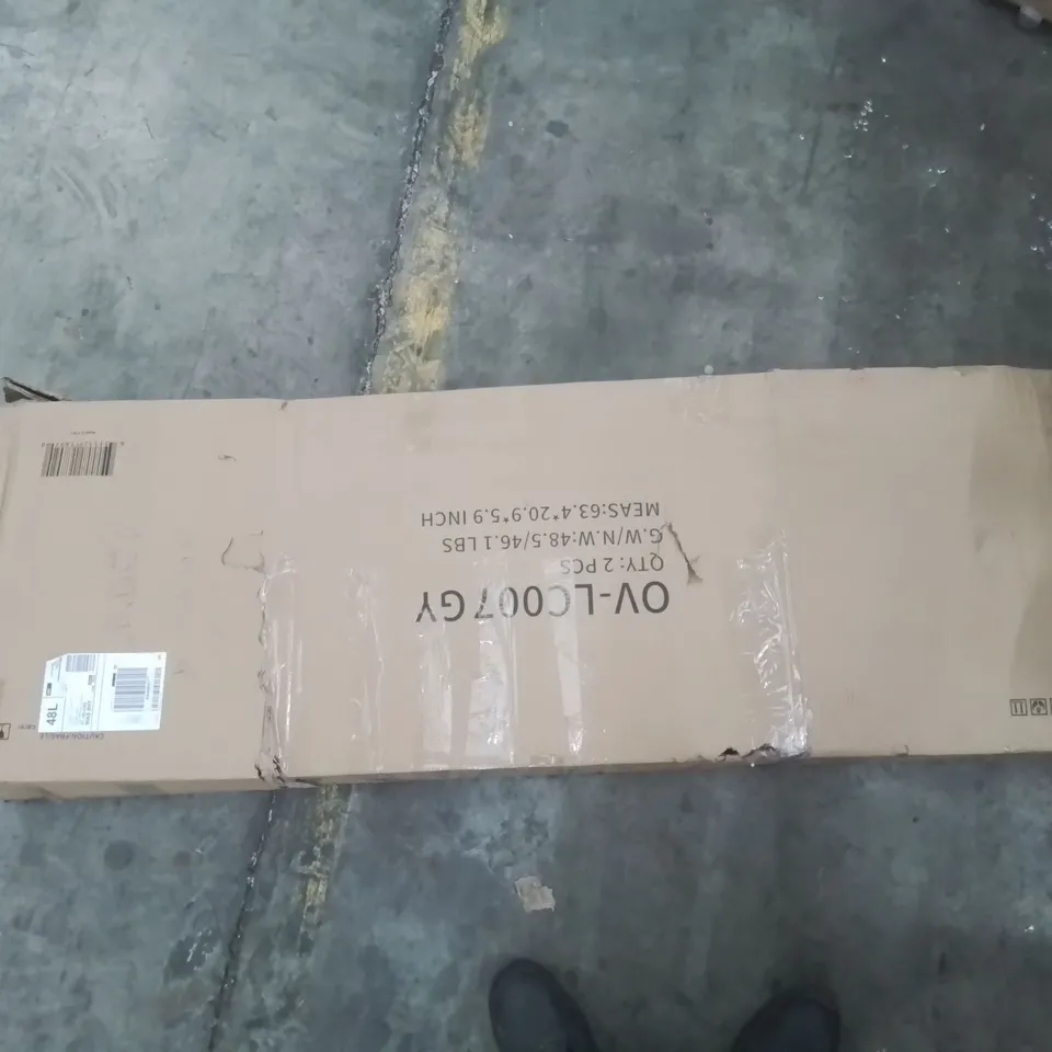 BOXED SET OF 2 ADJUSTABLE SUN LOUNGERS - GREY (1 BOX)