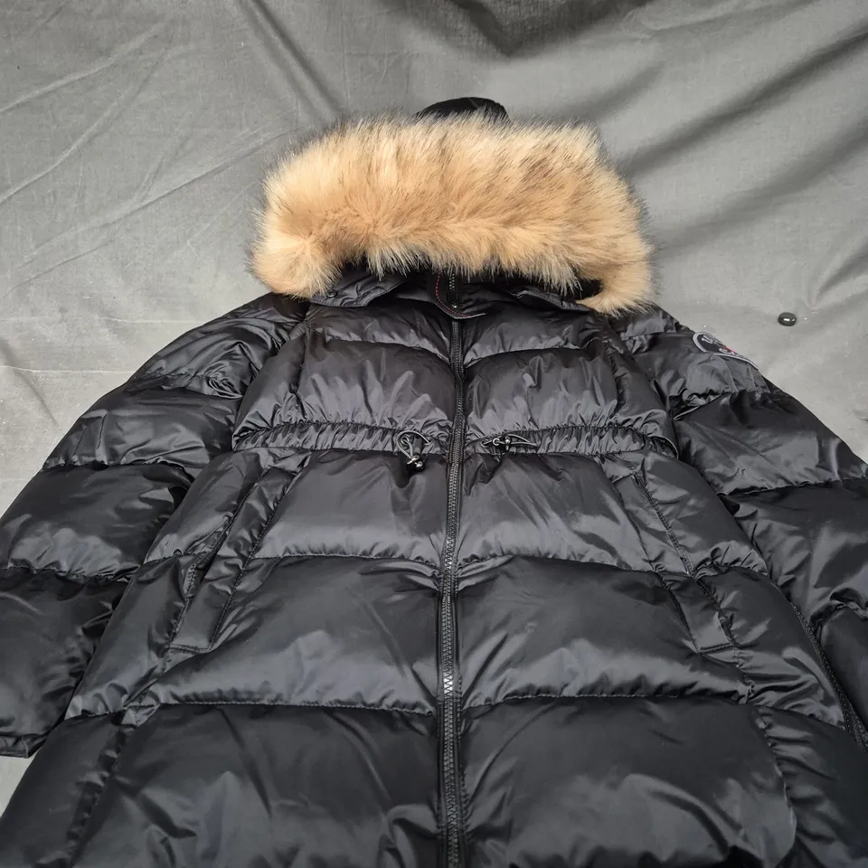 ZAVETTI CANADA BLACK PADDED HOODED PARKA COAT SIZE S